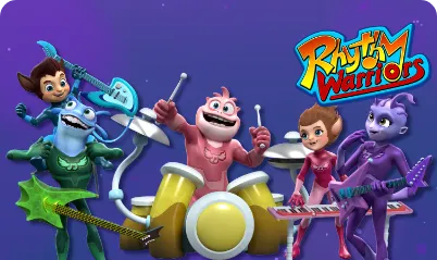 Animated characters playing instruments